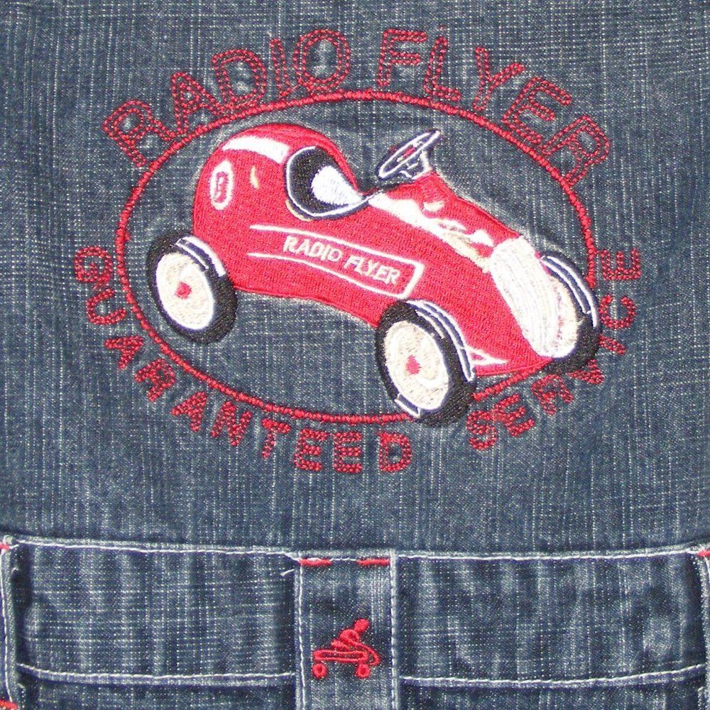 new! RADIO FLYER Denim Jumpsuit/Short-alls 6-9mo, short sleeves - Picture 14 of 15